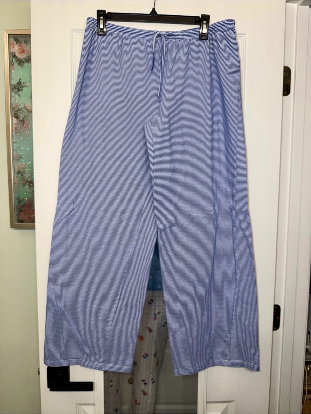 Edikted Blue and White Striped Knit Pant